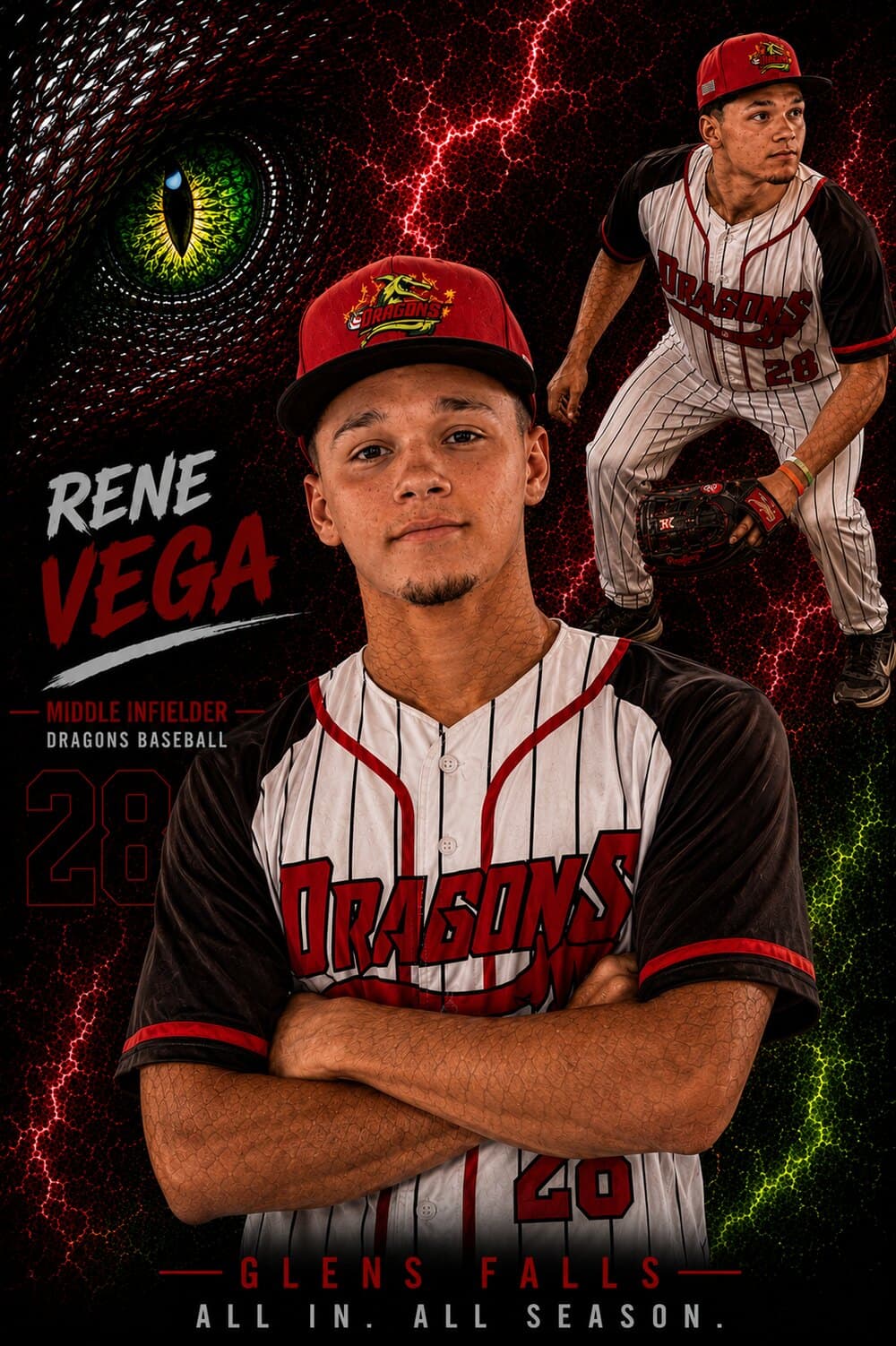Rene Vega III — Glens Falls Dragons player card